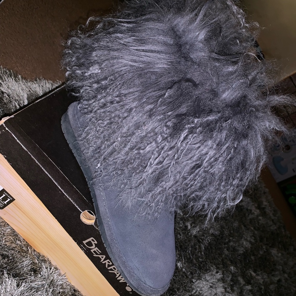 Charcoal Bearpaw Furry Boots